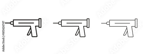 Sealant gun icon symbol line. Editable stroke width