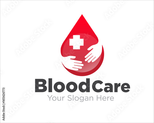blood hand care logo designs for medical protection
