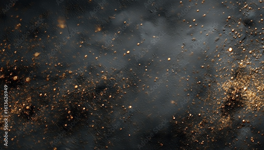 Fototapeta premium Gold Sparkles on Dark Background for Creative Design Projects