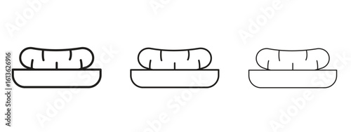 Sea cucumber icon symbol line. Editable stroke width