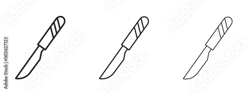 Scalpel icon symbol line. Editable stroke width