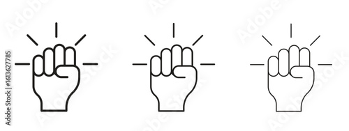Rebellion icon symbol line. Editable stroke width