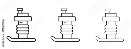 Rammer icon symbol line. Editable stroke width