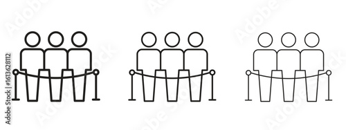 Queue icon symbol line. Editable stroke width