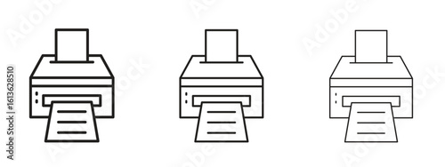 Printer icon symbol line. Editable stroke width