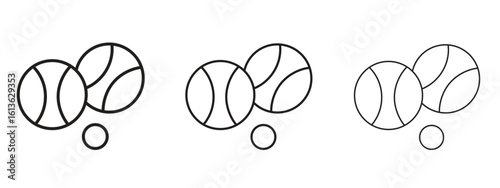 Petanque icon symbol line. Editable stroke width