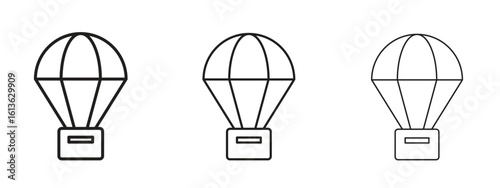 Parachute icon symbol line. Editable stroke width