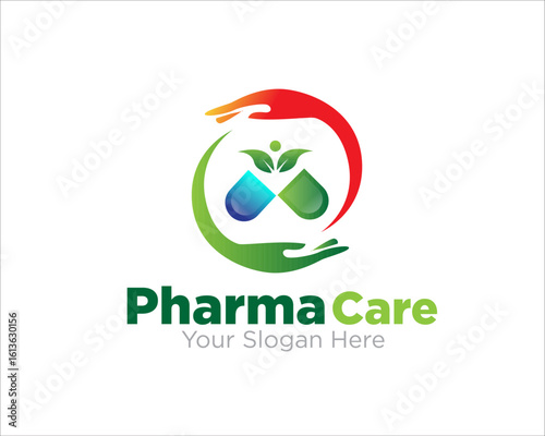 pharmacy care logo design