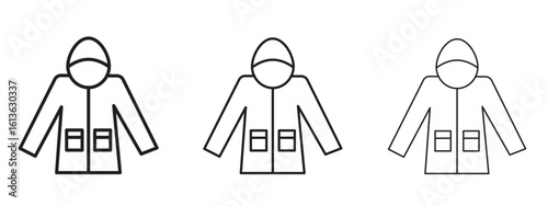 Nylon jacket icon symbol line. Editable stroke width