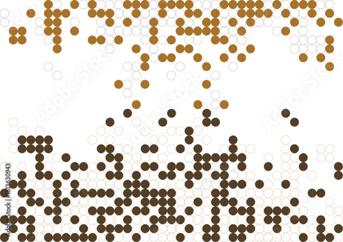 Circle brown pixel abstract mosaic background. Abstract circle background