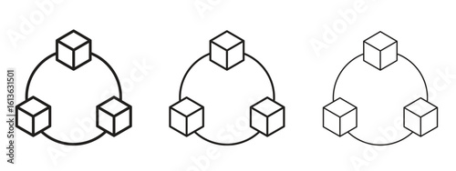 Modules icon symbol line. Editable stroke width