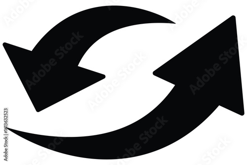 Arrow icon set, arrow icon vector . Curved Arrows in Circle Motion – Update and Recycle Symbol. vector illustration. 