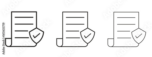 License icon symbol line. Editable stroke width