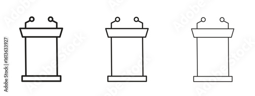 Lectern icon symbol line. Editable stroke width
