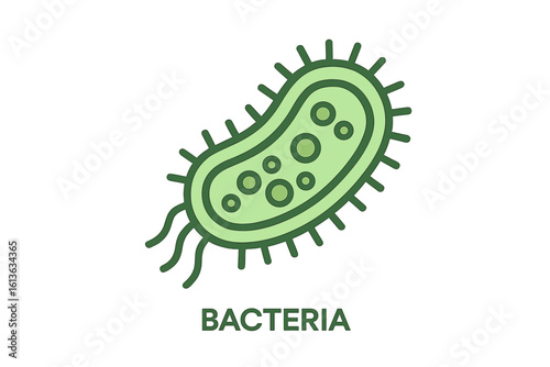 Bacteria icon for healthy nutrition and therapeutic purposes. Probiotic ingredient for gut health and digestion. Gut flora and microbiome concept. Vector illustration.