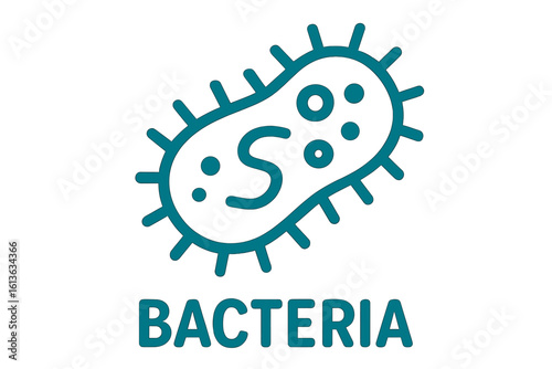 Bacteria probiotic icon for gut health and therapeutic purposes. Digestive system microorganism, good prebiotic flora. Healthy nutrition science vector illustration symbol.