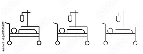 Hospitalized icon symbol line. Editable stroke width