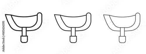 Horse saddle icon symbol line. Editable stroke width