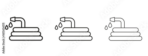 Hose icon symbol line. Editable stroke width
