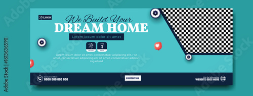 Home Building and Renovation Services Advertisement with Modern Design Elements