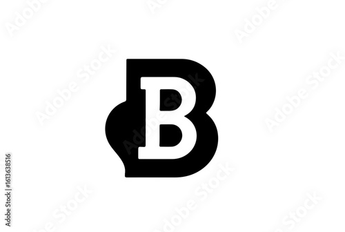 Letra "B". Fundo branco transparente.