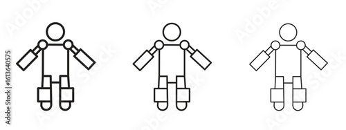 Exoskeleton icon symbol line. Editable stroke width