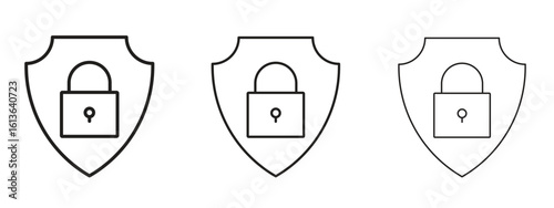 Encryption icon symbol line. Editable stroke width