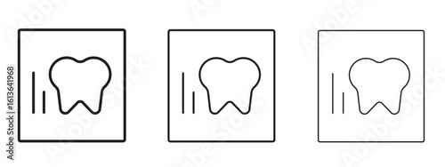 Dental X ray icon symbol line. Editable stroke width