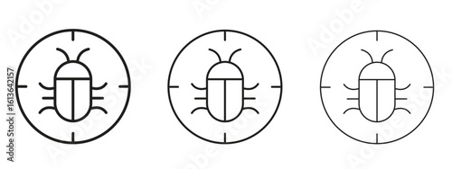 Debug icon symbol line. Editable stroke width