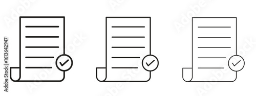 Consent icon symbol line. Editable stroke width