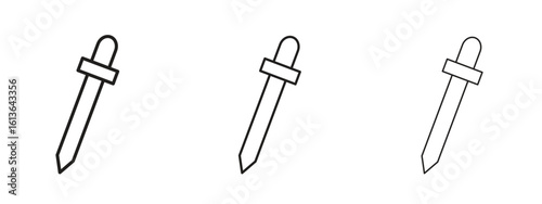 Color picker icon symbol line. Editable stroke width