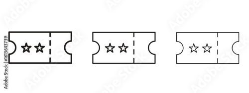 Cinema tickets icon symbol line. Editable stroke width
