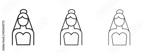 Bride icon symbol line. Editable stroke width
