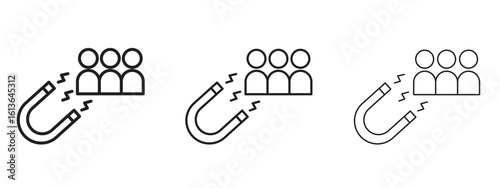 Attraction icon symbol line. Editable stroke width