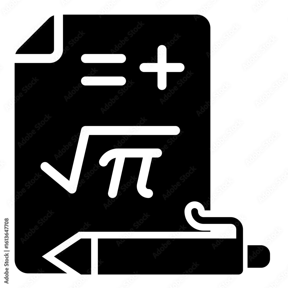 Fototapeta premium Math Document and Pen Icon