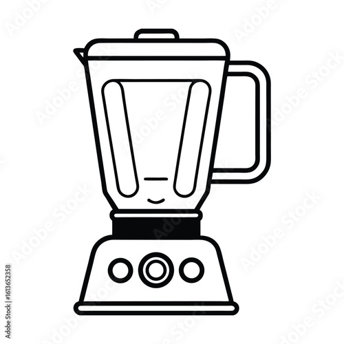Modern electric blender illustration with clean button interface and vibrant color options