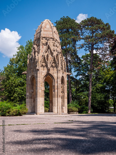 Canvas Print Gothic tower in Sad Janka Kráľa park, Bratislava