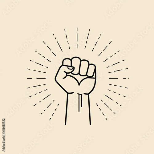 Protest and rebel revolution strong hand