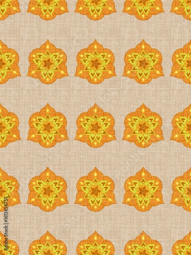 Golden Thai Floral Pattern – Traditional Seamless Design