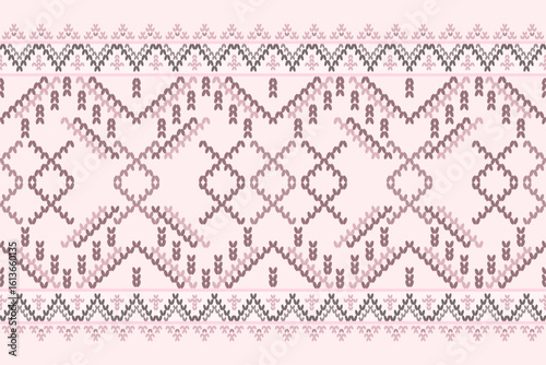 Ikat ethnic geometric abstract embroidery oriental traditional knitted pattern. Native geometry decorative design for fabric, wallpaper, background, interior, decoration, texture, border decor, print