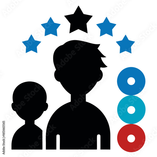 silhouette of a man with a star