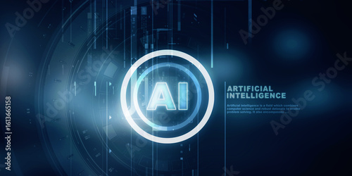 2d illustration Artificial Intelligence (AI) concept