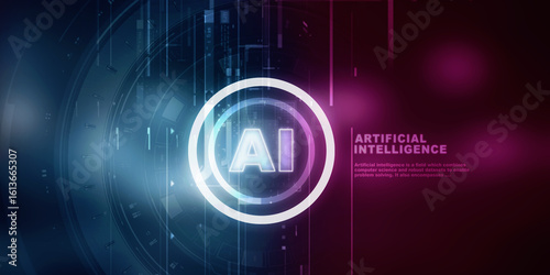 2d illustration Artificial Intelligence (AI) concept