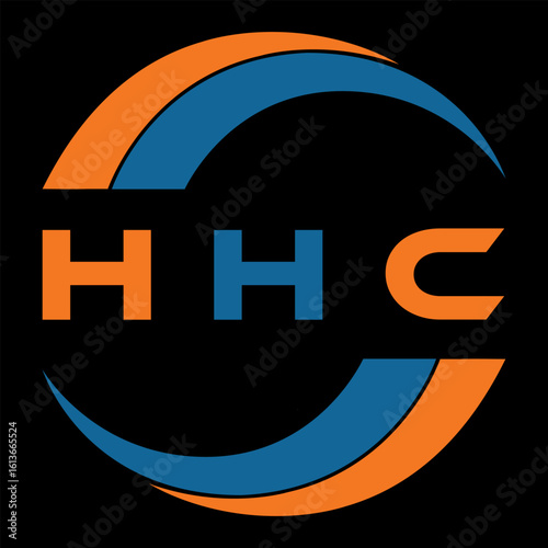 HHC letter design. HHC letter technology logo design on a Black background. HHC Monogram logo design for an entrepreneur and business