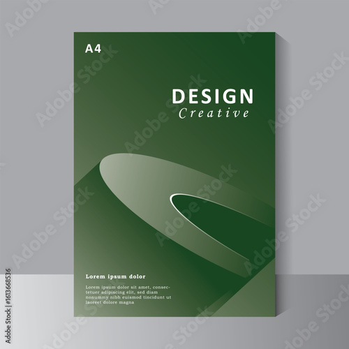 Business brochure design template with dark green colour, A4 size template can use for Cover design, Annual report, company Profile Cover, Booklet and Catalog Cover. Vector eps 10