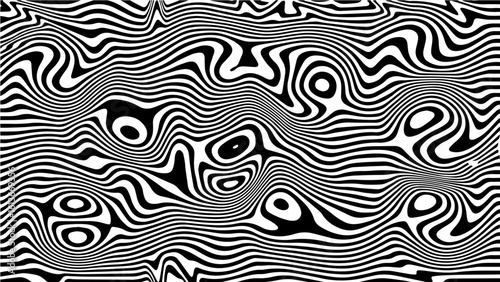 Modern Geometric Vector Illustration. Liquify background white and black.