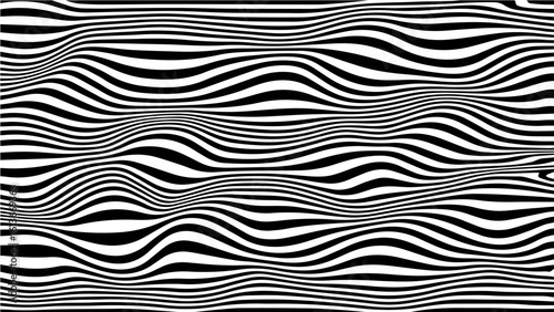 Modern Liquify line abstract background with black and white stripes. Abstract geometric illustration. Vector Art.