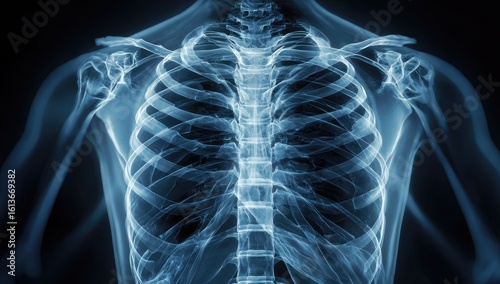 X-ray graphic of a human torso