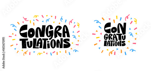 Congratulations banner lettering design Fun and joyful typographic message