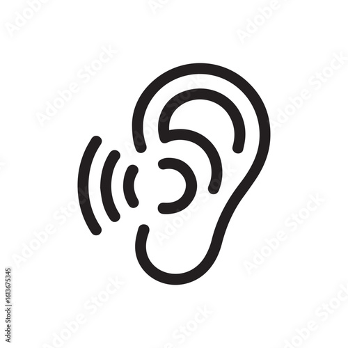 Ear listening sound waves hearing audio reception
